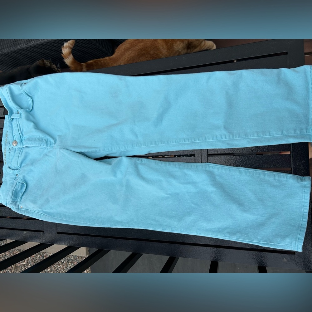 Woman’s Chico’s Aqua  Blue  Crop Jeans
